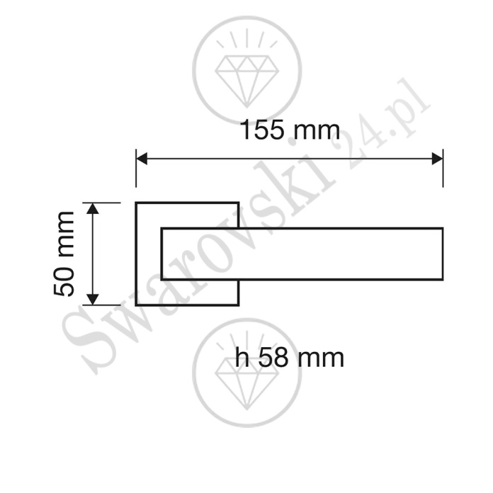 Klamka Elios Crystal - wymiary